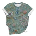 thumbnail image 3 of Cilsoka Trendy Shirts for Women Short Sleeve, Womens Summer Short Sleeve Tops Floral Printed T Shirts Casual Basic Graphic Tees, Floral Print Tshirts, 3 of 5