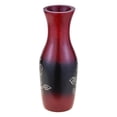 thumbnail image 2 of Captivating Hibiscus Flower Red and Black 8-inch Mango Tree Wood Vase, 2 of 4