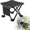 thumbnail image 2 of Folding Camping Stool Portable Chair Mini Foldable Stool for Camping, Fishing & Outdoor,Compact Chair with Carry Bag - Lightweight Aluminum Alloy Frame - Water-Resistant Breathable Fabric(Black), 2 of 4