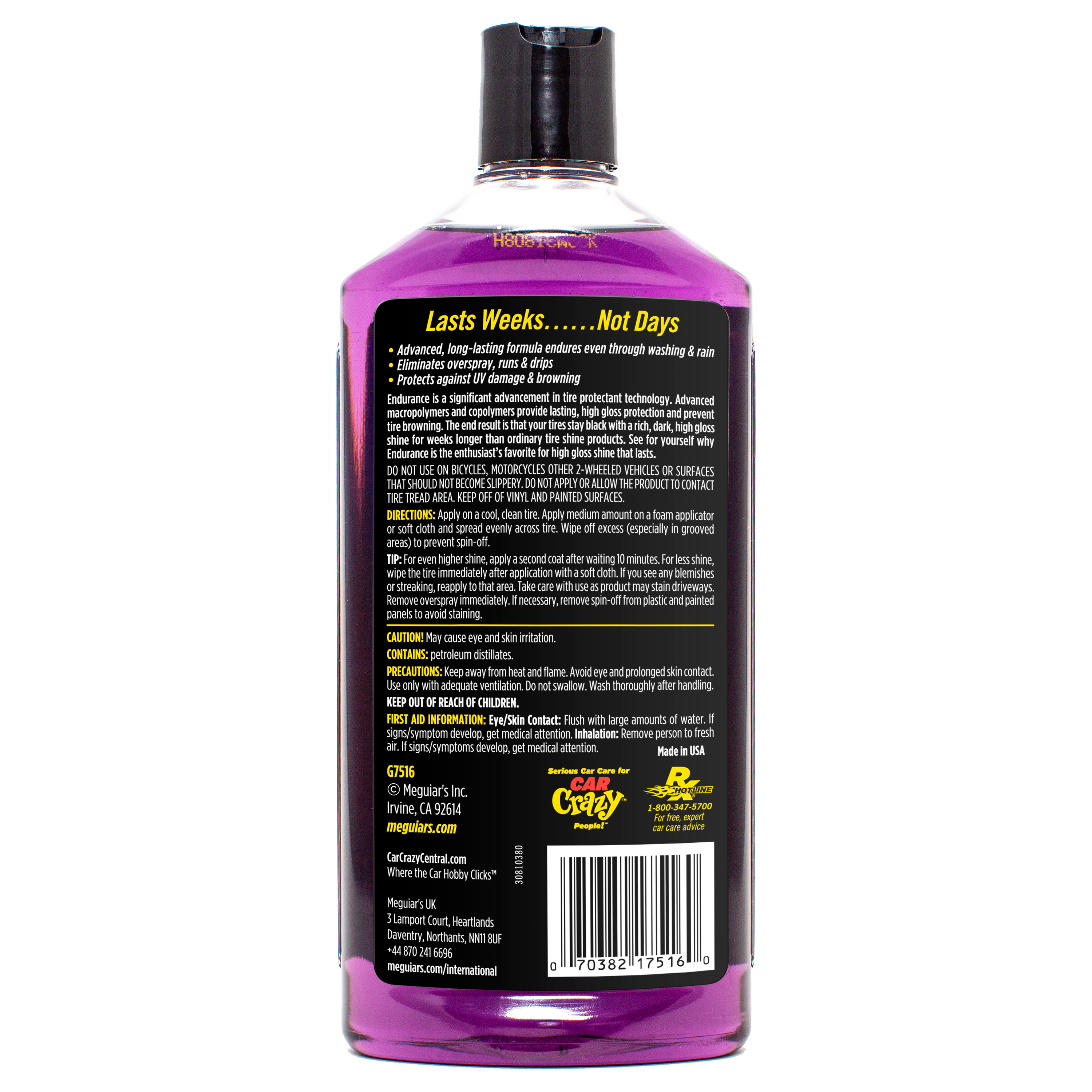 Meguiar's Endurance Tire Gel, Rich Purple Liquid, Glossy Shine - Tire Care, 16 Oz - image 3 of 9