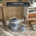 thumbnail image 5 of Red Lantern 18" Ladies Blue & White Porcelain Temple Jar, 5 of 7