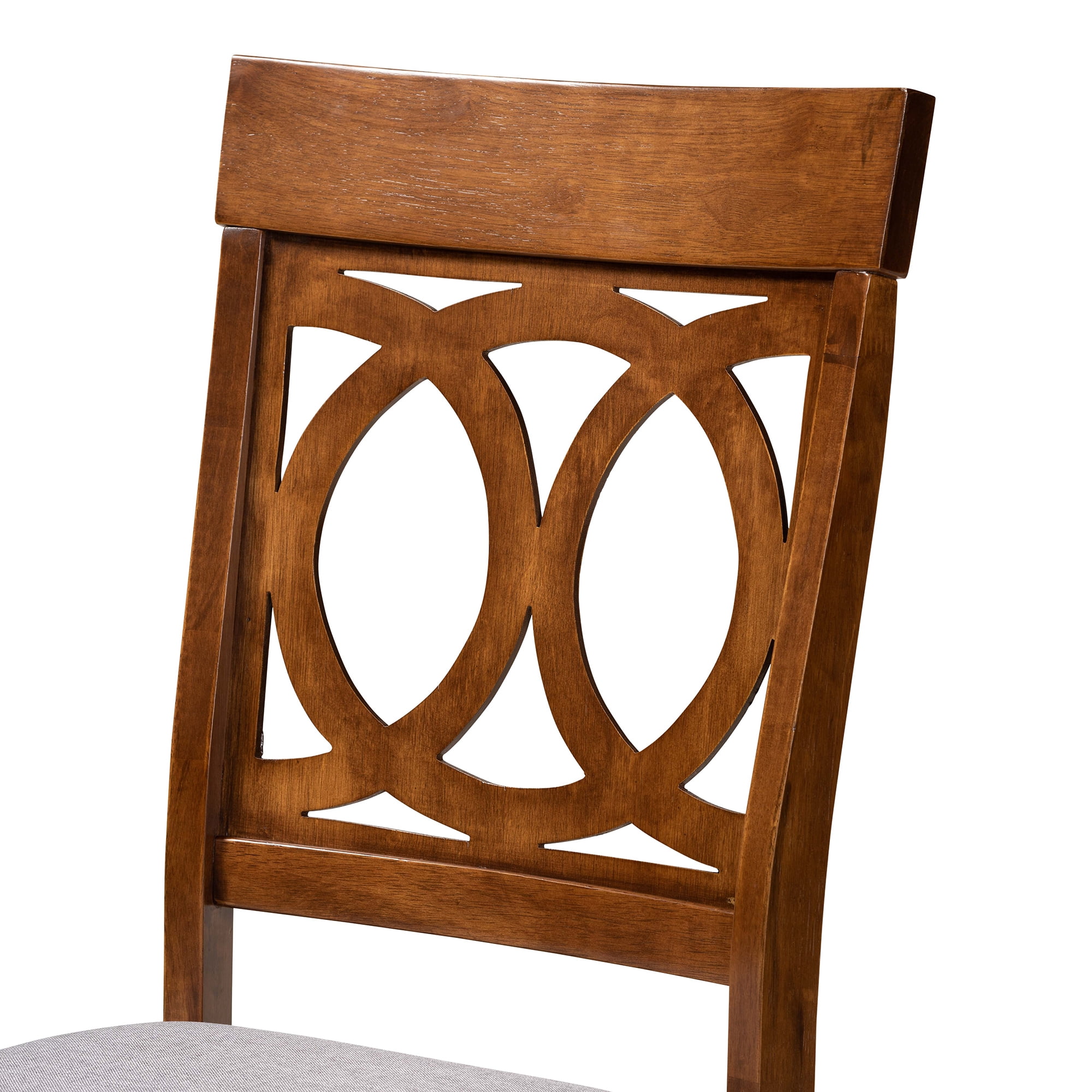 Baxton Studio Jessie Modern and Contemporary Grey Fabric Upholstered and Walnut Brown Finished Wood 7-Piece Dining Set