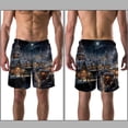 thumbnail image 3 of luoweisi Men's Beach Shorts Quick Dry Swim Trunks with Mesh Lining Christmas Night 2XL, 3 of 5