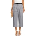 thumbnail image 5 of MLQIDK Womens Capris for Summer Elastic Waist Linen Capri Pants Knee Length Dressy Casual Knee Length Shorts with Pockets Gray L, 5 of 5