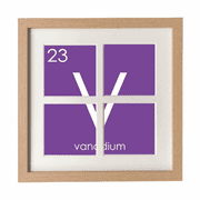 Chestry Elements Period Table Transition Metals Vanadium V Frame Wall Tabletop Display 4 Openings Picture
