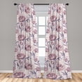 thumbnail image 2 of Blooming Roses Window Curtains, Sketch Drawn Neutral Colors Dreamy Garden Flowers with Delicate Petals, Lightweight Decor 2-Panel Set with Rod Pocket, Pair of - 28"x63", Indigo Pale Ruby, by Ambesonne, 2 of 3