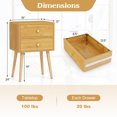thumbnail image 4 of Giantex Nightstand W/2 Drawers, End Side Table w/Natural Legs for Small Spaces(2, Natural), 4 of 8