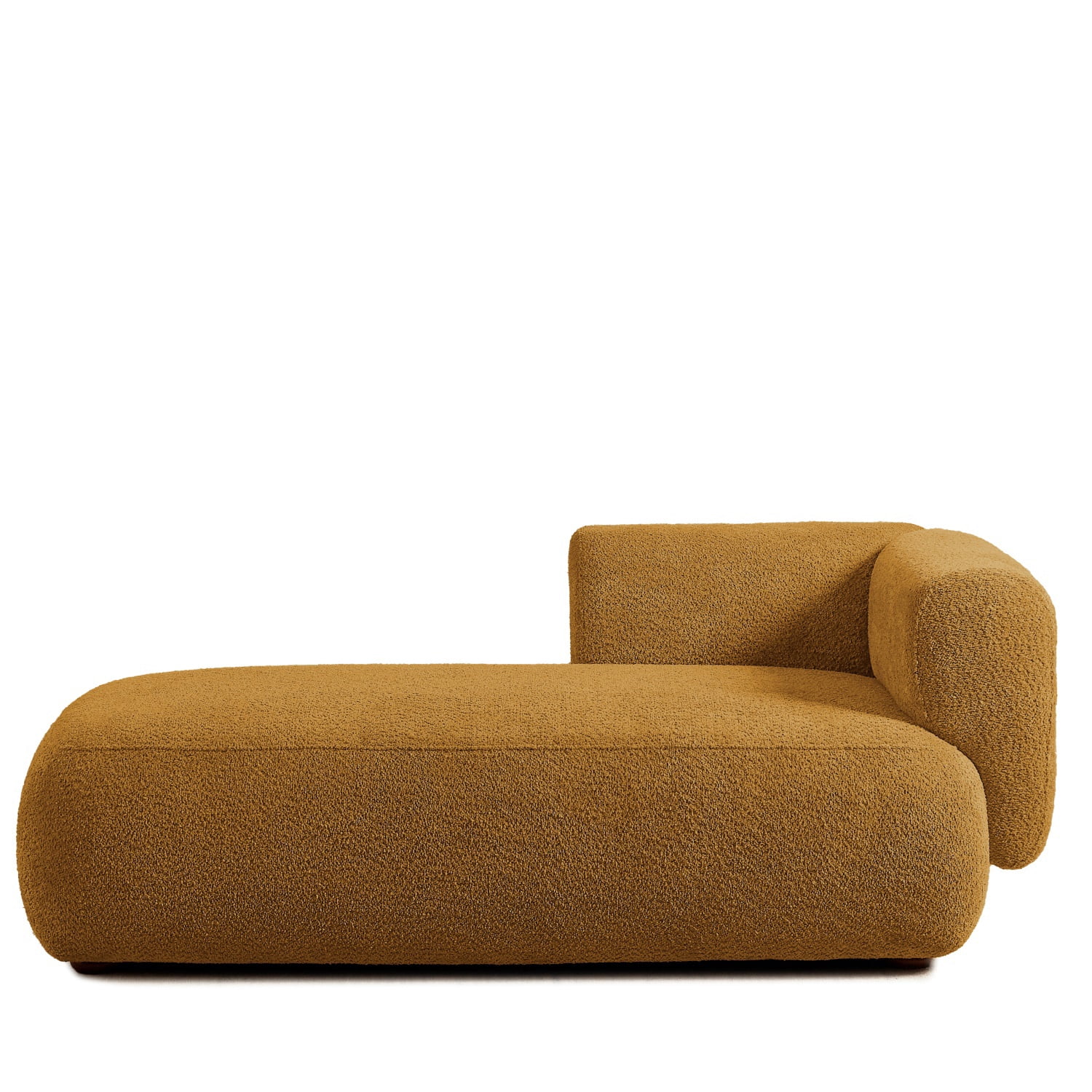 Hommoo 64" Boucle Upholstered Chaise Lounge Chair, Modern Tufted Leisure Sofa Chaise Sofa for Living Room, with Right Arm, Orange
