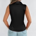 thumbnail image 4 of cfhntfmh Womens Silk Satin Sleeveless Button down Shirts Collared V Neck Tank Tops Business Casual Blouses for Work Office Summer Tees, 4 of 7