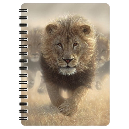 3D LiveLife Jotter - Eat My Dust from Deluxebase. Spiral Bound A6 5.5x4in Small Animal Notebook 80 Plain Recycled Pages Lion Cover.