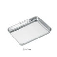 thumbnail image 4 of pitrice Stainless Steel Baking Tray Bakeware Pan Serving Plate Rectangle Cake Pastry Cookies Restaurant Metal Dinnerware 23*17cm, 4 of 9
