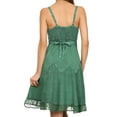 thumbnail image 2 of Sakkas Stonewashed Rayon Adjustable Spaghetti Straps Mid Length Dress - Sage Green - 1X/2X, 2 of 6