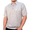thumbnail image 4 of Palmland Solid French Terry Short Sleeve Banded Bottom Polo Shirt, 4 of 5