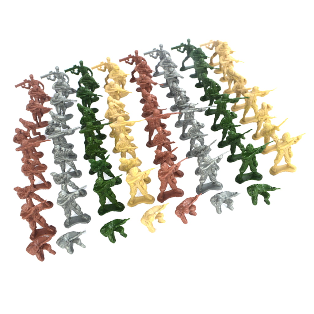 100x Military Plastic Toy 5cm Soldiers Army Men Figures Various Poses Colors 