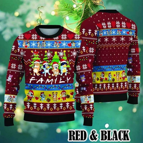 Ugly Christmas Sweater, Blu.e.y Ugly Christmas Sweater, Blue Family Christmas Tree, Christmas Sweatshirt, Family Shirt