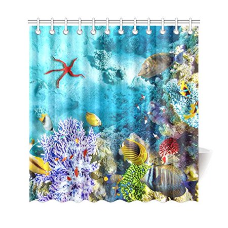 Gckg Underwater Deep Ocean Shower Curtain Tropical Seashell