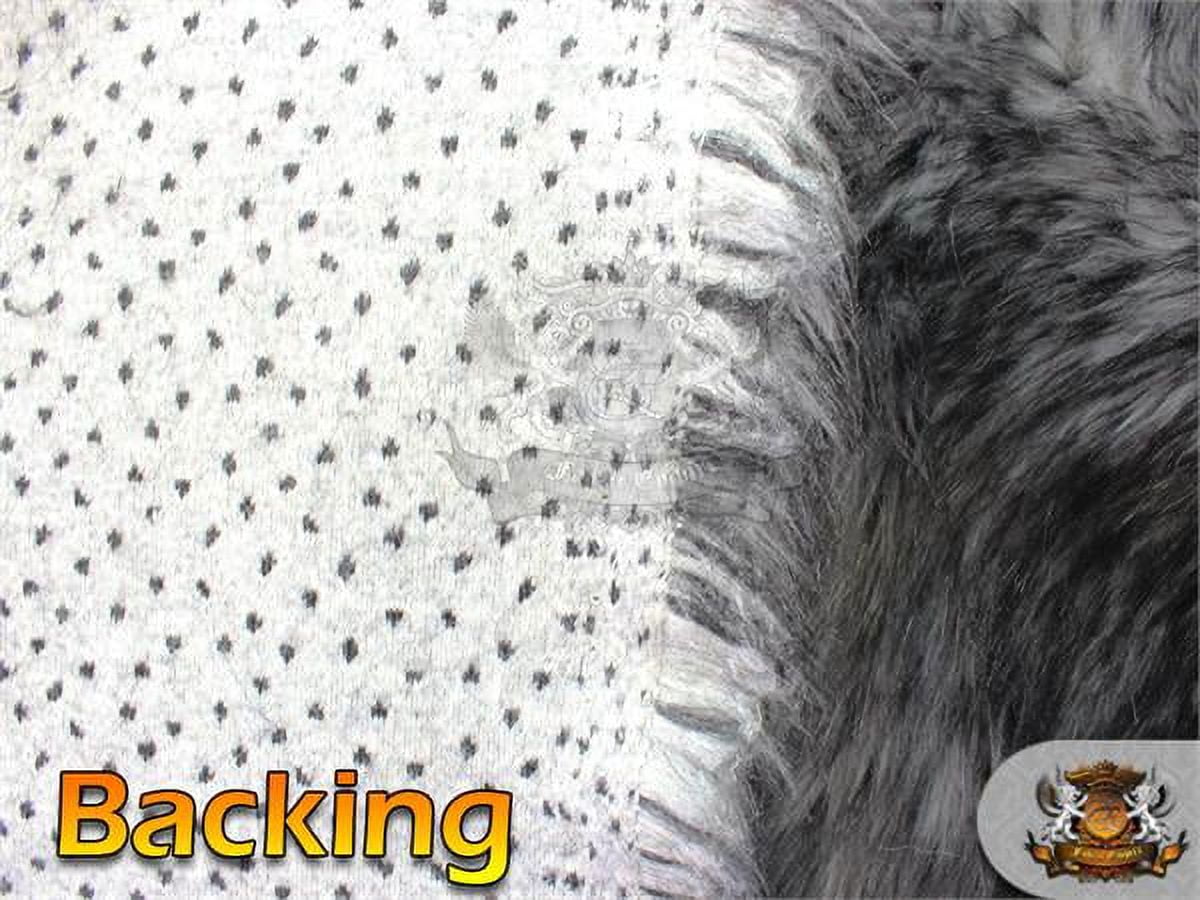 Faux Fur Long Pile ALASKAN HUSKIES Grey Fabric / 58" Wide / Sold by the yard