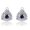 Amethyst, variant on AVORA 925 Sterling Silver Pink Triangular Simulated Diamond CZ Halo Stud Earrings