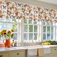 thumbnail image 6 of Flowers Butterfly Window Valance, Leaf Floral 2 Pack Decorative Curtain for Small Windows, Light Filtering Valance with 3” Rod Pocket, 54"W x 18"L, 6 of 9