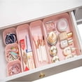 thumbnail image 3 of Set Of 12 Pink Color Plastic Desk Drawer Organizers For Makeup Bathroom Office Kitchen Vanity Drawer Storage Box Contain, 3 of 7