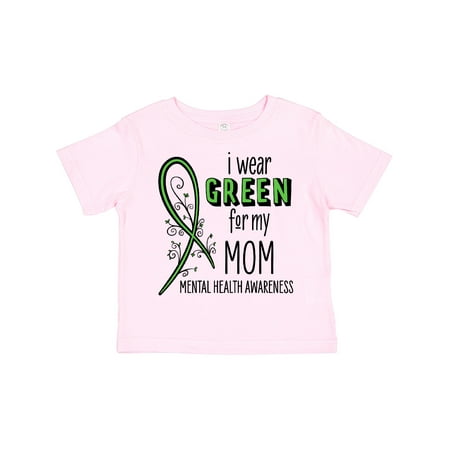 

Inktastic I Wear Green for My Mom- Mental Health Awareness Gift Toddler Boy or Toddler Girl T-Shirt