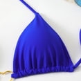 thumbnail image 3 of Women's Triangle Bikini Set Halter String Two Piece Swimsuit Brazillian Bathing Suit Cheeky Cute Swimwear (Royal Blue,L), 3 of 7