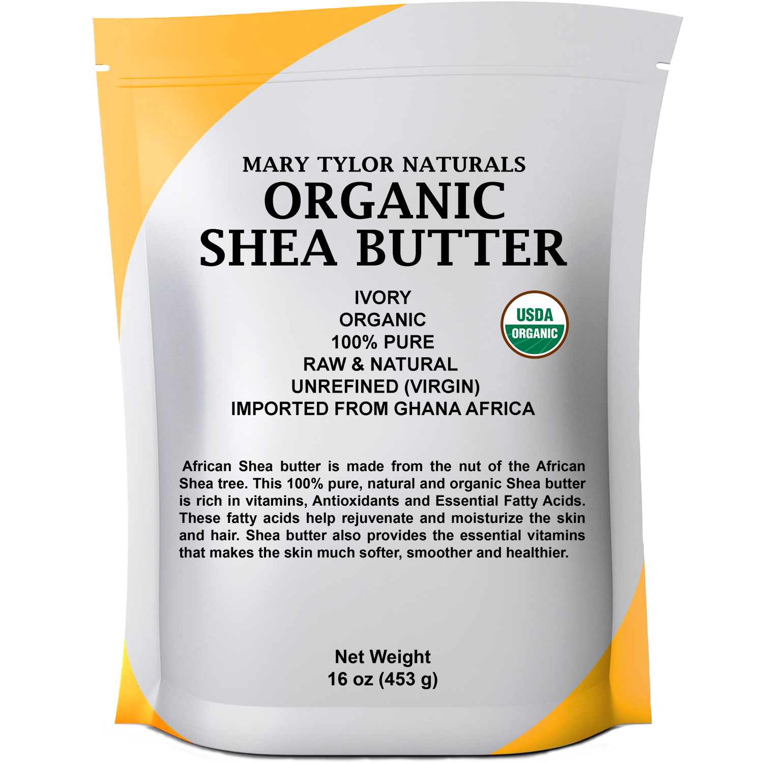 Organic Shea Butter 1 lb (16 Oz) Raw Unrefined Ivory Grade A. Amazing Skin Nourishment, Great For DIY Body Butters Lip Balms Lotions Acne Eczema & Stretch Marks By Mary Tyler Naturals - image 4 of 5