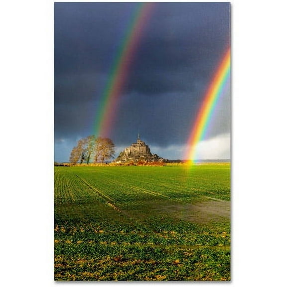 Trademark Fine Art "Double Rainbow" Canvas Art by Mathieu Rivrin