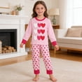 thumbnail image 2 of LRen Girls Outfits Funny Cartoon Printed 2Piece Set Long Sleeve Top and Bottom Kids Boys Back To School Soft Clothes Casual Wear, 2 of 5