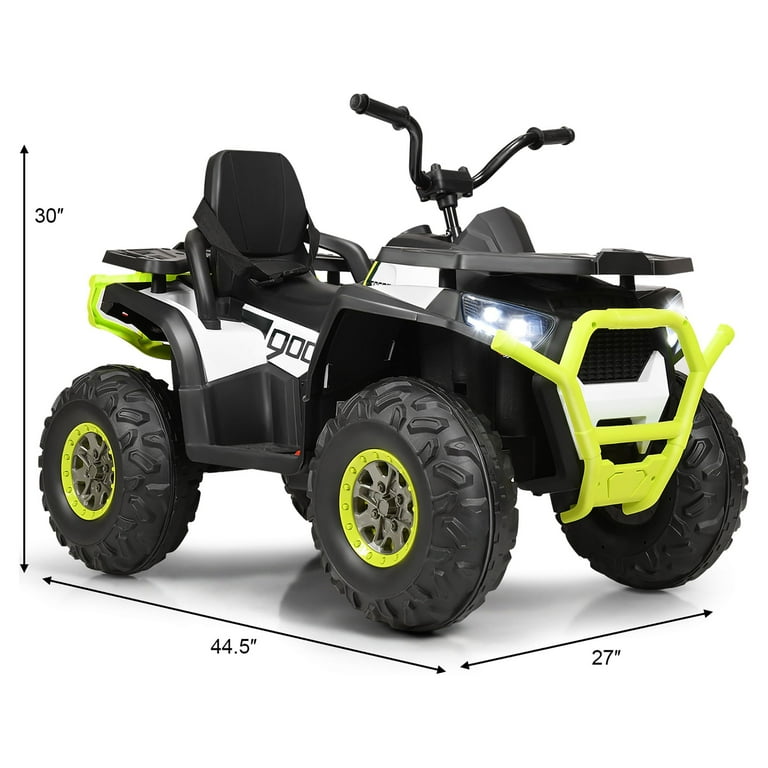 Costway 12V Kids Electric 4 Wheeler ATV Quad 2 Speeds Ride On Car w MP3 LED Lights White