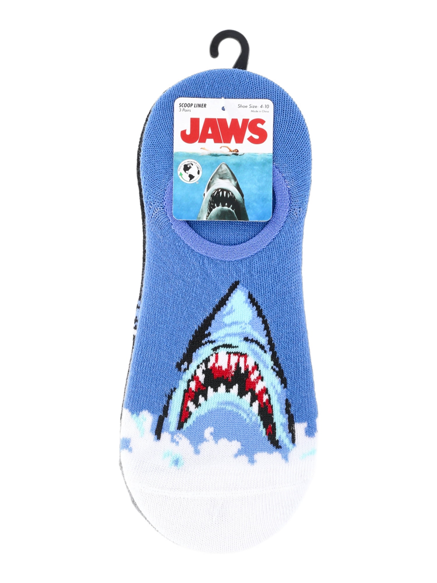 Jaws Women's No Show Liner Socks, 3-Pack