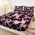 thumbnail image 4 of Manfei Bow Letter X Bed Sheets for Girls, Pink Initial Ribbon King Sheets, 4pcs, 4 of 5