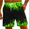 thumbnail image 2 of Nrmvnmi Mens Shorts Colorblock Fire Pants Shorts for Man Beach Hawaiian Ruched Tropical Straight Leg Fall Summer 2024 Father's Day Gifts For Dad ,4th of July Gifts for Men, 2 of 9