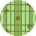 thumbnail image 1 of Ahgly Company Indoor Round Patterned Jade Green Area Rugs, 4' Round, 1 of 6