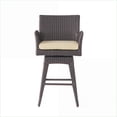 thumbnail image 3 of Outdoor Barstool 1-Piece Modern Multi-Brown Swivel with Tapered Legs for Patio Backyard | PE Rattan+Iron+Waterproof Fabric | Solid Back, 3 of 14