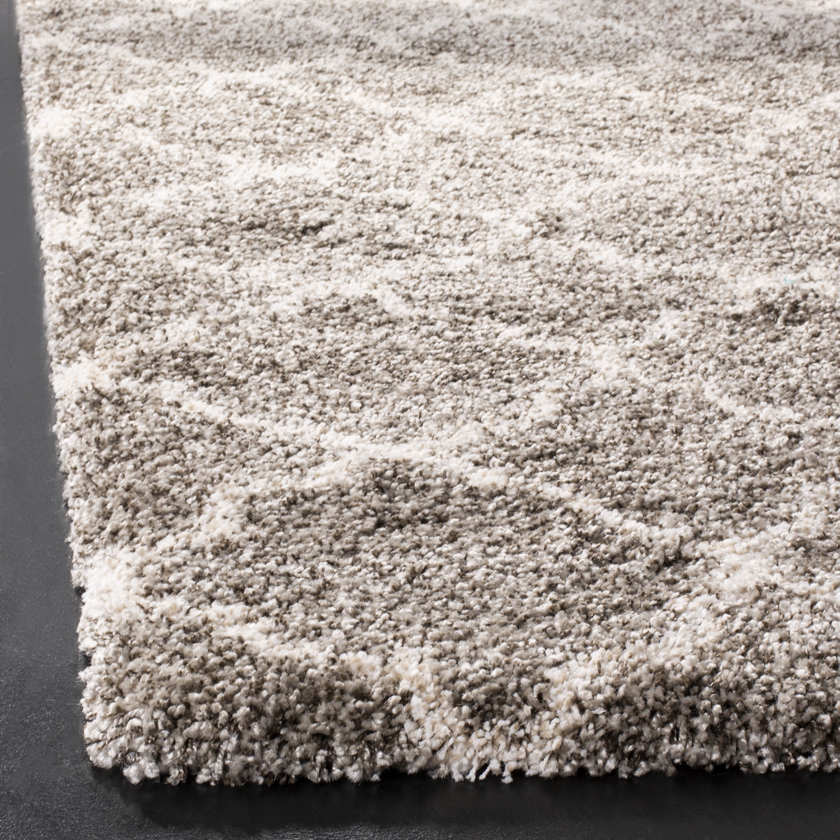 SAFAVIEH Hudson Jaye Geometric Shag Area Rug, Grey/Ivory, 8' x 10'