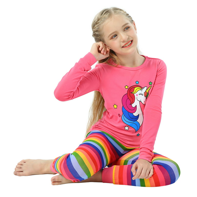 HDE Girls Unicorn Pajamas with Matching Doll Outfit Cotton Pajama