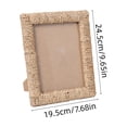 thumbnail image 3 of Honed Woven Seagrass Photo Frame, Khaki Wood Boho Wall Art, Natural Textured Display for Living Room Bedroom, Topliu, 3 of 7