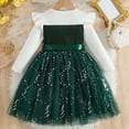 thumbnail image 4 of Vestido de Manga Larga para Niñas con Nudo de Arco Y Cinturón, de Moda de Color Sólido de Malla de Manga Larga para Niños 3-10 Años, 4 of 9
