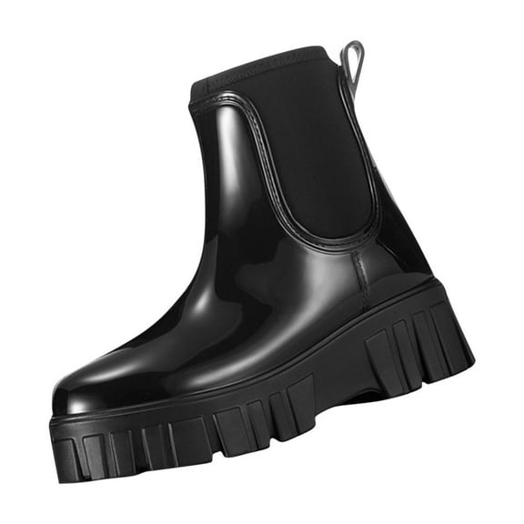 Wensltd Women's Rain Boots Waterproof Comfortable Ankle Booties Fashion Non-Slip Chunky Short Garden Boots