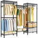 thumbnail image 1 of Perchero para Ropa Resistente, Closet Organizador de Ropa, Armario de Metal con Estantes Ajustables, Barras para Colgar y Ganchos, Estante de Ropa para Hogar, Capacidad 300kg, 1 of 4