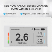 Ecosense EcoQube Flex Smart Radon Detector - Battery Powered Continuous Monitor with Display & App