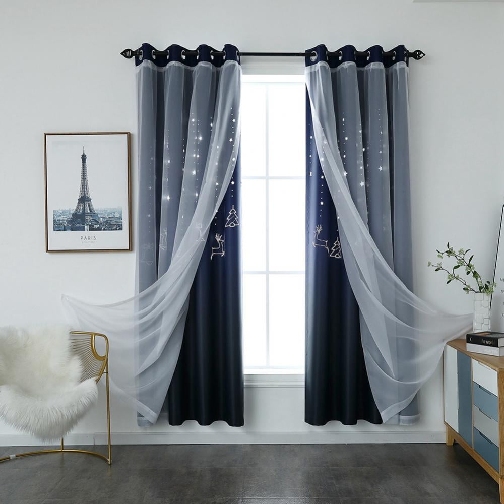 Doublelayer Curtains, Generation Of Simple Gradient Hollow Christmas