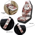 thumbnail image 6 of Xixirimido Leather Seat Cover Front Seats Only, Universal Fit Auto Front Seat Covers for Sedan Van SUV Truck 5 Pcs Set with Seatbelt Covers & Center Console Cover, Horse Peony Flower, 6 of 8