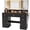 Black, variant on Lacoo Makeup Vanity with LED Lighted Mirror Cabinet & Charging Station, Black Vanity Set with Storage Drawers & Doors, Vanity Desk for Bedroom, Black