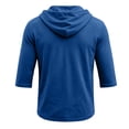 thumbnail image 5 of Vxararl3/4 Sleeve Hoodies for Men Trendy Hooded Graphic Sweatshirts Fall Winter Fleece Hoodies Big and Tall Loose Sweaters Blue 3XL, 5 of 6