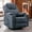 Gray Blue, variant on SOCIALCOMFY Manual Swivel Glider Rocker Recliner Chair with Heated Massage Ergonomic Lounge 360 Degree Swivel Sofa Seat with 2 Cup Holders, Side Pockets & USB Ports for Living Room, Brown