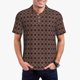 thumbnail image 1 of Balery Brown Gold Grid Camisa Polo de Hombre con Estampado, de Manga Corta y Tejido Medio, Camisa Tipo Golf Polo-X-Large, 1 of 6