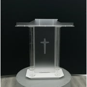 INTSUPERMAI Church Podium Acrylic Lectern Conference Speech Pulpit