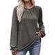 thumbnail image 1 of Camisas de Larga para Mujer, Moda Otoño 2025, Blusas Elegantes e Informales, Blusas Tipo Túnica Plisadas con Cuello Redondo. Gris Oscuro S, 1 of 10
